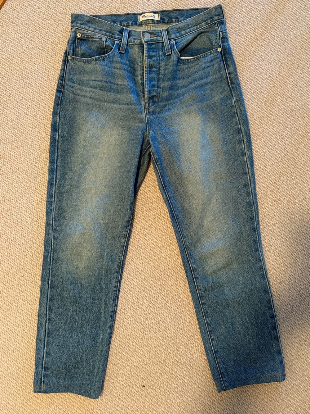 Madewell The Perfect Vintage High-Rise Straight-Leg Jeans Medium Blue